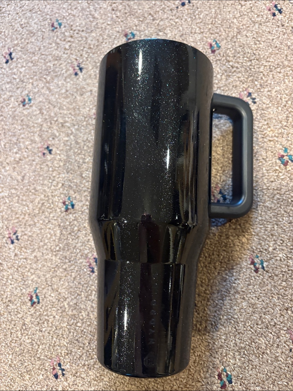 HydroJug Black Glitter Insulated Travel Mug with Handle